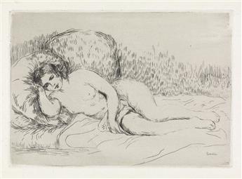 PIERRE-AUGUSTE RENOIR Femme nue couchée (tournée à droite), 1re planche * Femme couchée (tournée à gauche).